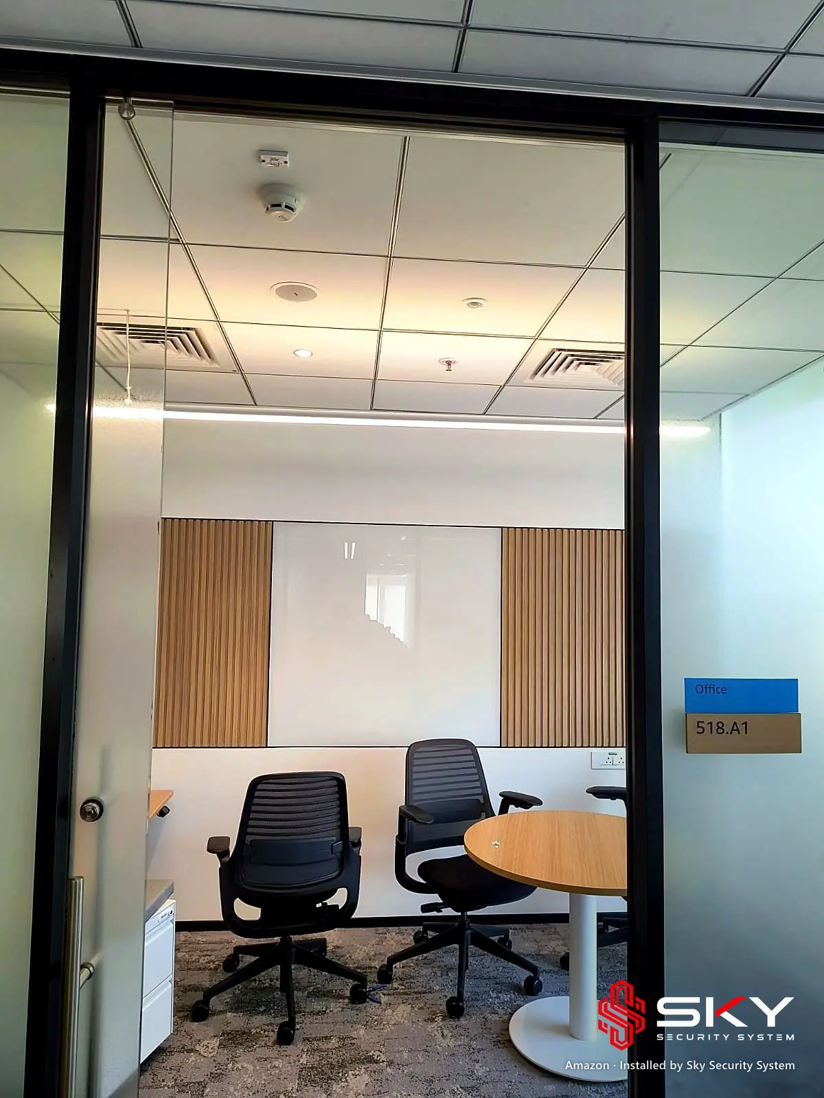 Meeting room at the Amazon site. Security and ELV work by Sky Security System.
