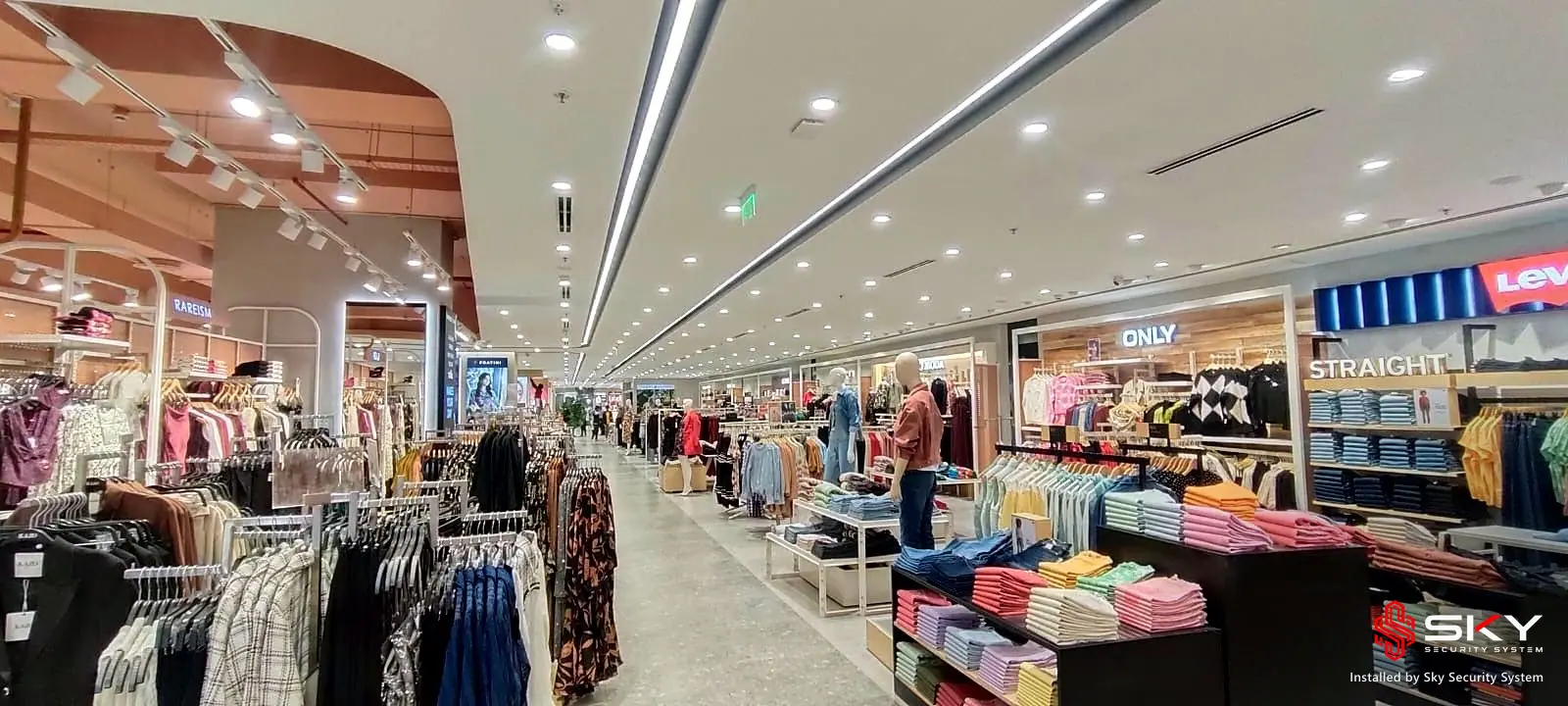 Department store floor at a department store. Security and ELV work by Sky Security System.