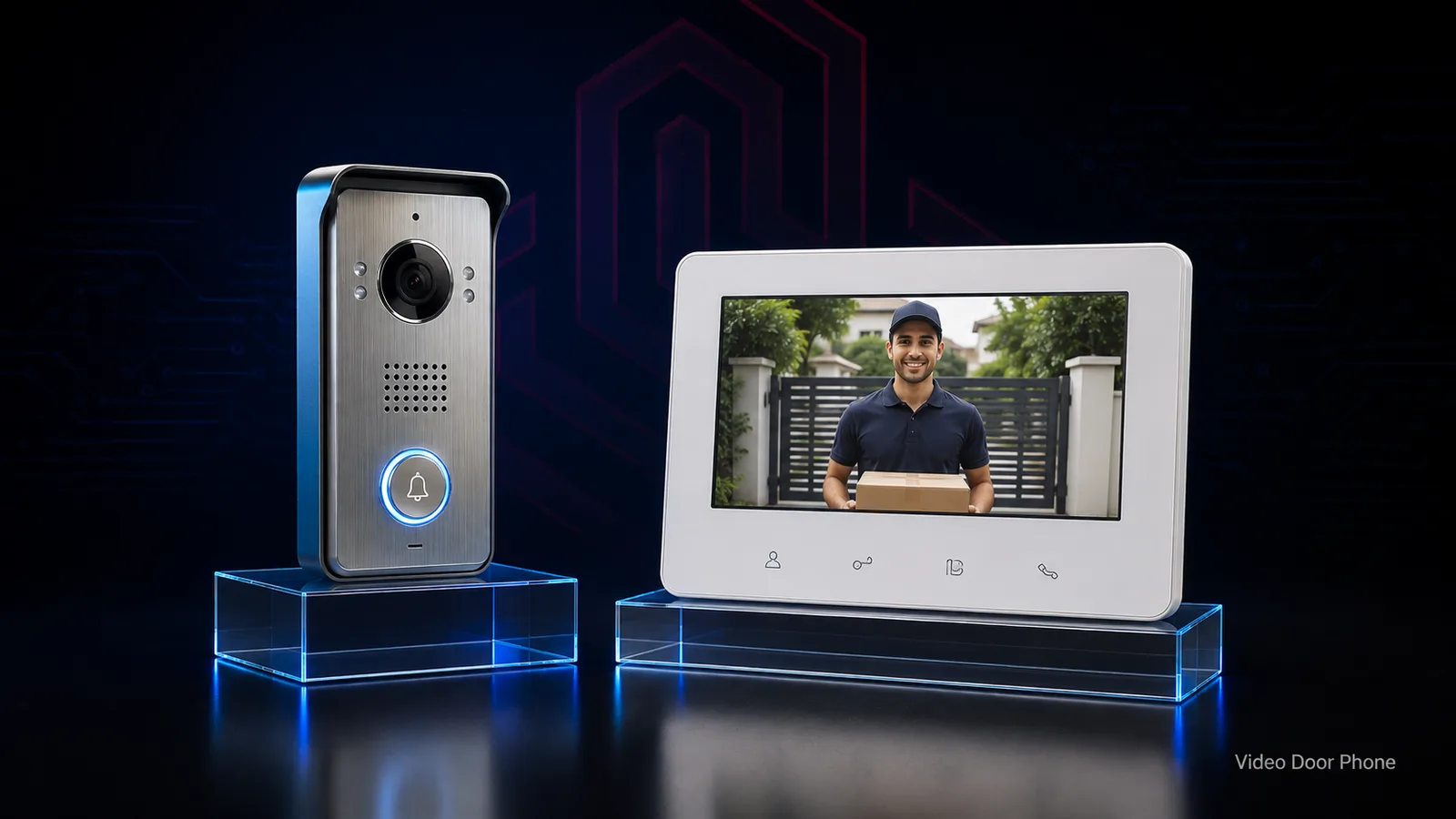 Outdoor video door station and indoor video monitor