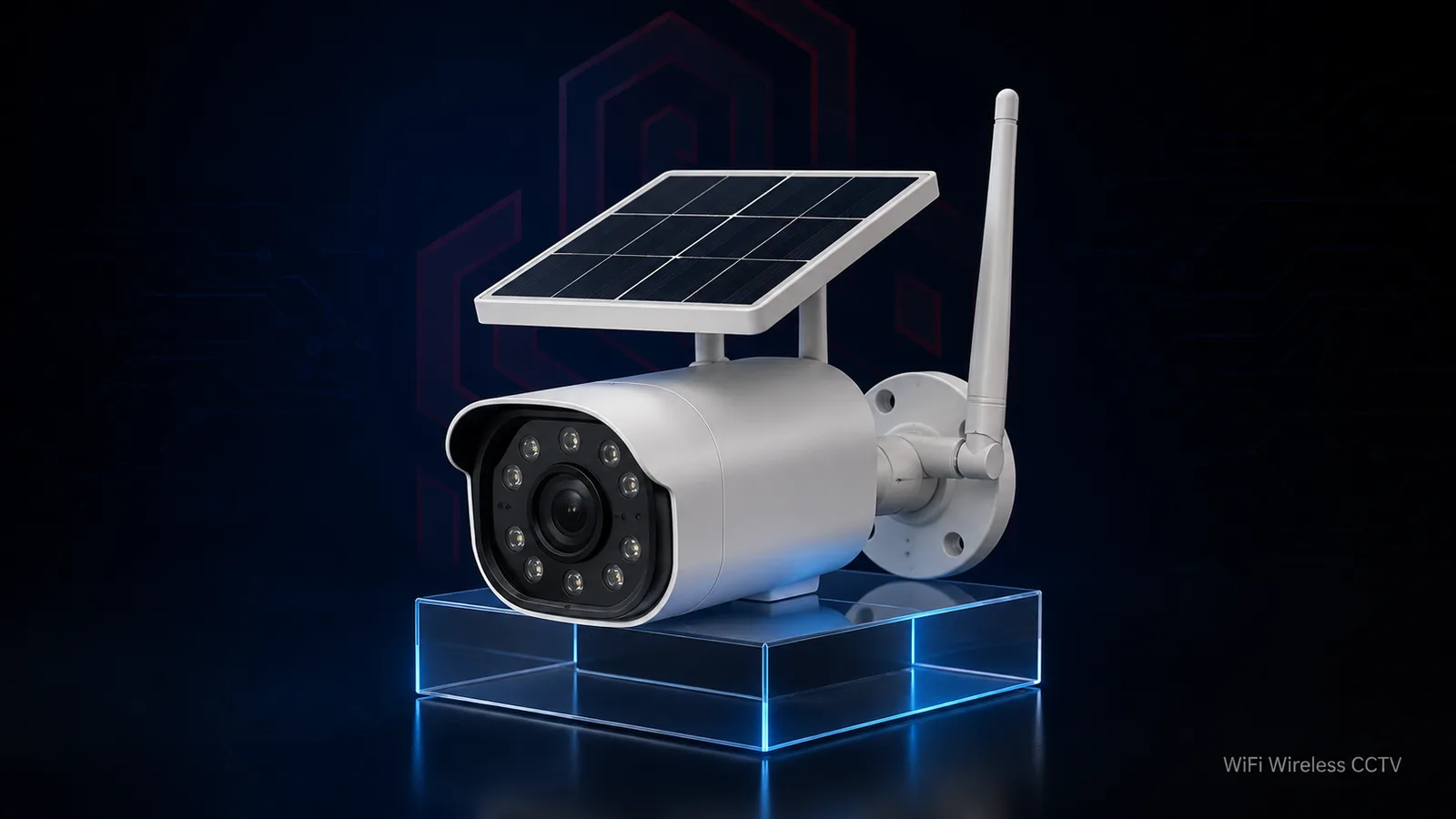 Solar-powered WiFi bullet CCTV camera